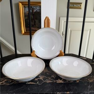 Set of 3 Bavaria Tirschenreuth Germany Dessert Bowls Platinum Trim Pattern 2904